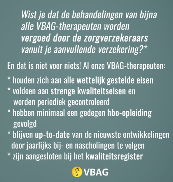 VBAG therapeuten en kwaliteitswaarborg